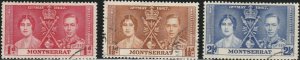 Montserrat, #89-91 Used From 1937
