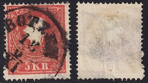 Austria - 1858 - Scott #9b - used - BOTZEN pmk Italy