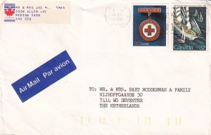 SA22f Canada, Regina Sask 1984 to Deventer, Netherlands - Air Mail cover.