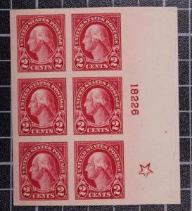 Scott 557 5 Cents Roosevelt MNH Plate Block Top #15229 SCV $375.00