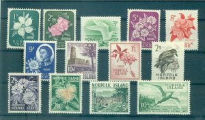 Norfolk Is. - Sc# 25-40. 1960-2 Definitives. MNH $65.25.
