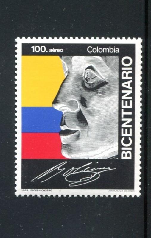 Colombia C737, MNH, Famous People Bolivar 1987. x23498
