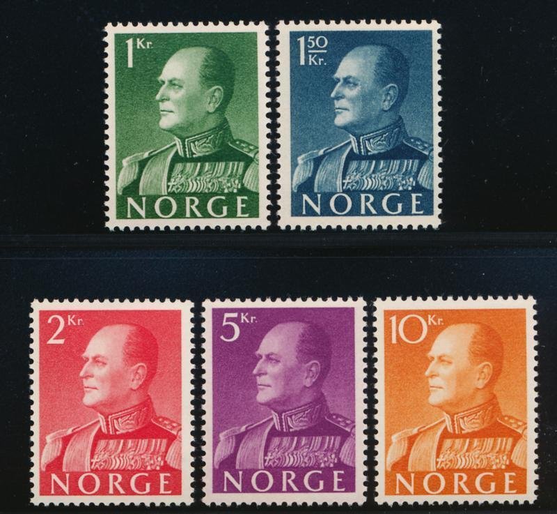 NORWAY 370-374 MINT F-VF NEVER HINGED (NH)