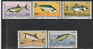 1971 Central African Rep - Sc 135-9 - MNH VF - 5 single - River Fish