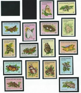 Cocos Islands butterflies mh  s.c.# 87-102