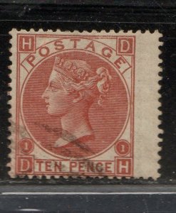 Great Britian (UK) Stamps 53 SG112 10p Red Brn Pl 1 Usd VF 1867 SGCV £400