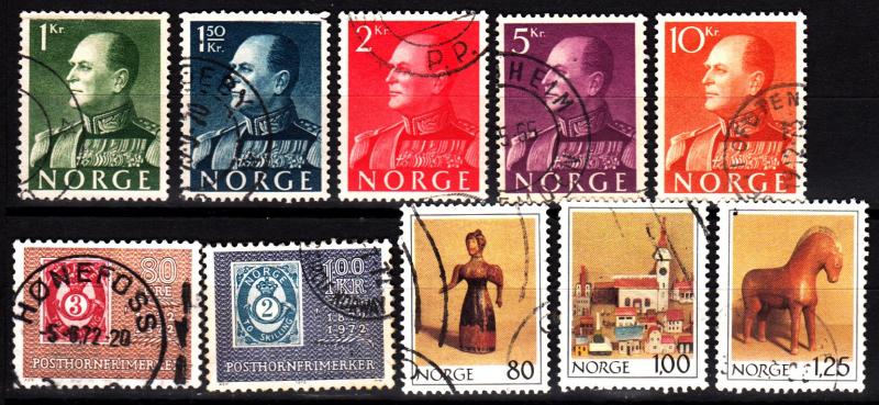 Norway 370-4, 584-5, 738-40 used sets