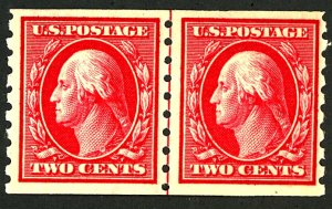 U.S. #393 MINT LINE PAIR OG LH