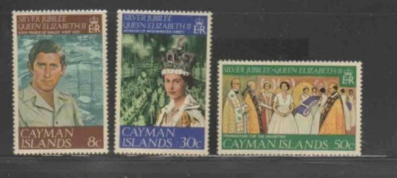 CAYMAN ISLANDS #379-381 1977 REIGN OF QEII 25TH ANNIV. MINT VF NH O.G aa