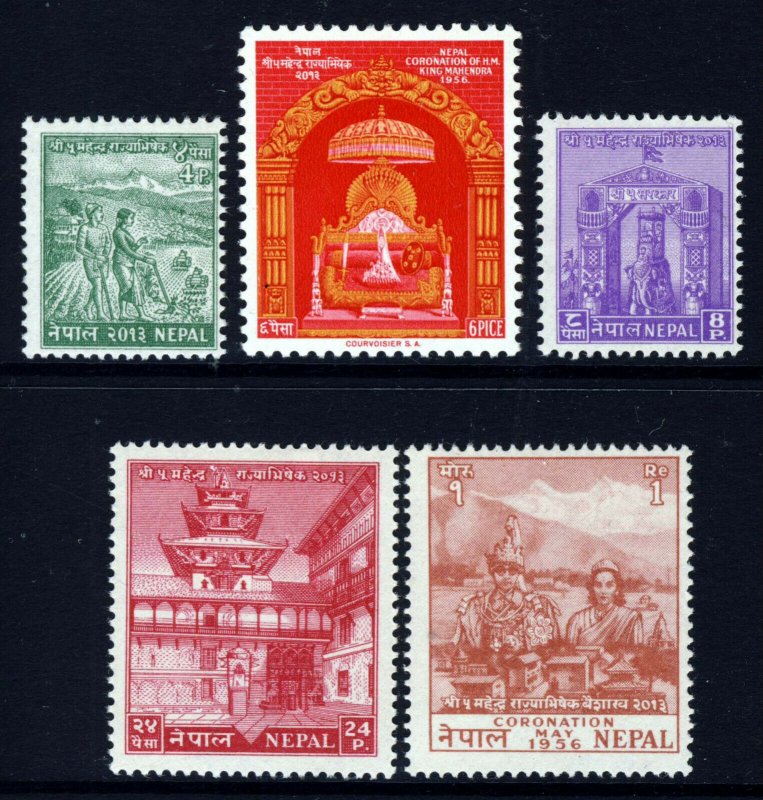 NEPAL 1956 The Complete Coronation Set SG 97 to SG 101 MINT