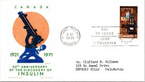 Canada 1971 FDC - 50th Anniversary Insulin Discovery - Ottawa - Single - J3997