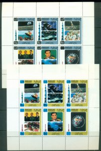 Sharjah 1970 Mi#696-705 History of Space Research 2xsheetlet MLH