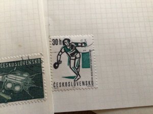 Czechoslovakia stamps on folded page  A11787