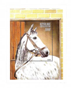 #26705 CENTROAFRICANA REP 1999 FAUNA  HORSES  S/SHEET YV BL 168 MNH
