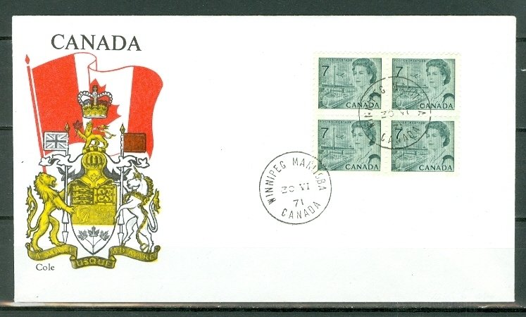 CANADA 1971 WINNIPEG TAGGED #543p ...  BLK on FDC...$12.00