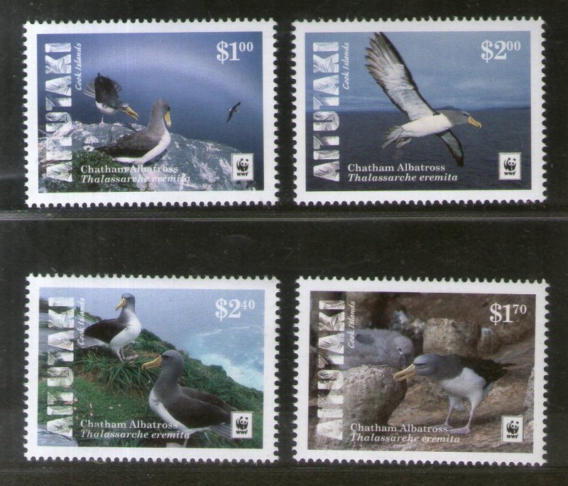 Aitutaki 2016 WWF Birds Wildlife Animals Fauna 4v MNH # 5485