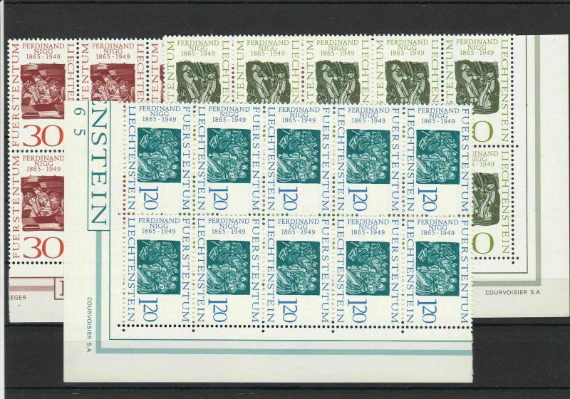 Mint Never Hinged Liechtenstein 1965 Stamp Set Blocks Ref 28593