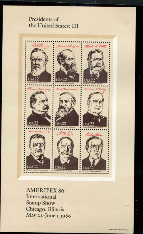 USA SC# 2216-9 Presidents of USA sheets MNH