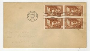 1935 NATIONAL PARKS SERIES UNCACHET IMPERFORATE BLOCK OF 4 #759 MESA VERDE