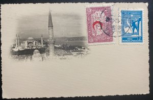 1942 Istanbul Turkey RPPC Postcard Cover  To Zurich Switzerland City View