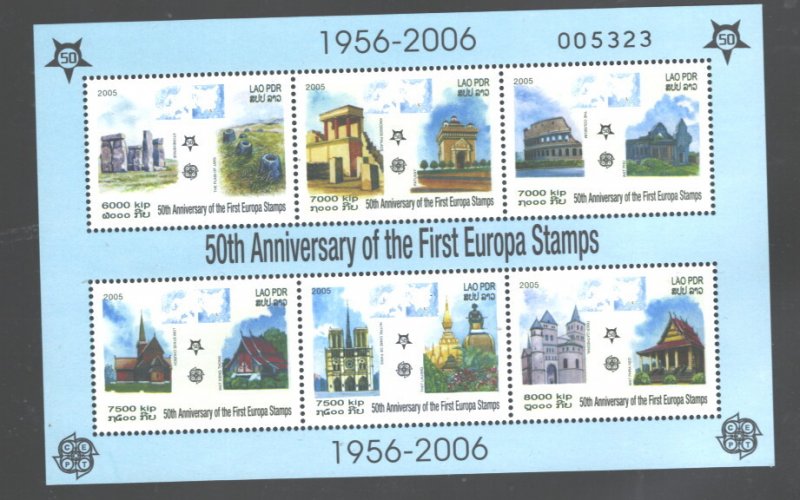 LAO DPR 2006 50th ANNIV EUROPE 1st STAMP Bloc#1673a MNH