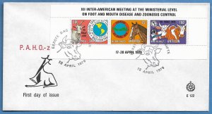 NETHERLANDS ANTILLES 1979 FOOT MOUTH DISEASE Souvenir Sheet Cachet FDC Sc 439a