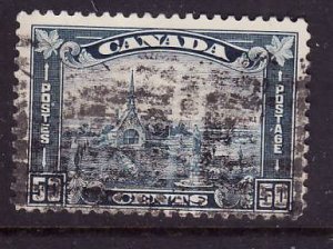 Canada-Sc#176-used 50c dull blue  Church-Grande Pre, Nova Scotia-id#255-1930-