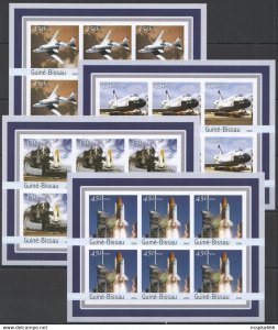 Imperforate 2003 Guinea-Bissau New Aviation Space Shuttle !!! 6Set ** Kv284