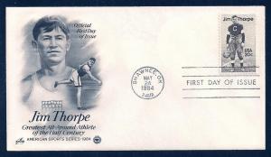 UNITED STATES FDC 20¢ Jim Thorpe 1984 ArtCraft