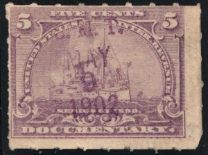 R167 5¢ Documentary Stamp (1898) Used/Date Stamped