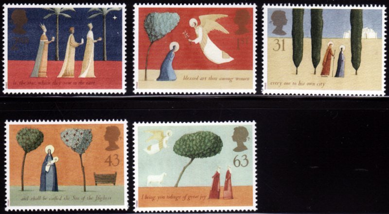 Great Britain 1996,  Christmas set  MNH # 1708-1712