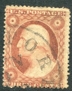 26A 3c  Washington Type IV Broken Frame Line Used