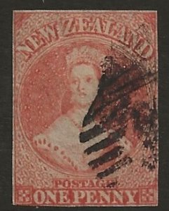 New Zealand 11   1862  one penny  fine  used