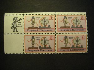 Scott C86, 11c Progress in Electronics, UL Zip block of 4, MNH Airmail Beauty