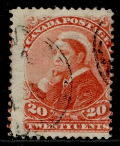 CANADA QV SG115, 20c vermilion, USED. Cat £65.