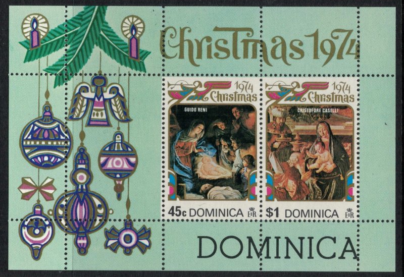 Dominica #411-17a* NH  CV $3.35  Christmas 1974 complete sets & Souvenir sheet