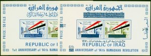 Iraq 1964-67 1st & 4th Anniv of Revolution Mini Sheets SGMS648 & MS746 V.F MNH