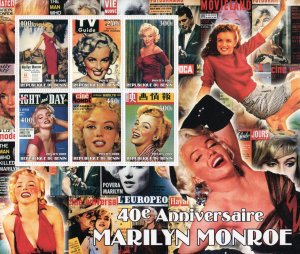 Benin 2002  MARILYN MONROE 40th.Anniversary Sheetlet (6) MNH