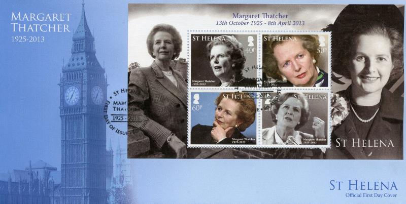 St Helena 2013 FDC Margaret Thatcher 4v M/S Cover Politicians Big Ben Stamps 