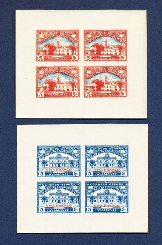 SPAIN Agamonte Civil War - Viva Franca S/S pair - VF MNH -