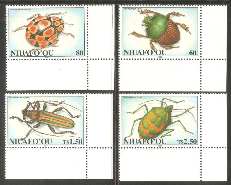 TONGA NIUAFO'OU Sc# 168 - 171 MNH FVF Set4 Insects