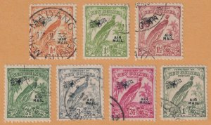 NEW GUINEA - GROUP OF SEVEN USED AIRMAIL STAMPS - NICE LOT - NEW-G-C28