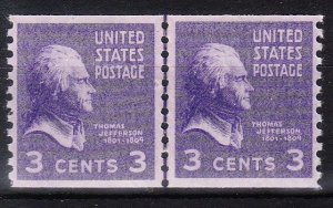 MOstamps - US Scott #842 Mint OG NH Coil Line Pair - Lot # HS-F360