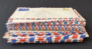 ST Lucia Tuvalu Vincent Grenada Airmail Birds Maps Covers (Apx 36 Items) MK8593