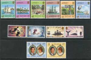 JERSEY Sc#222-228, 231-241, 245a, 280-1 1980-81 Six Complete Sets & 1 S/S OG MNH
