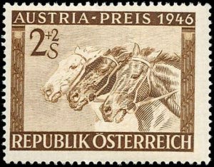 Austria #B179-B183, Complete Set(5), 1946, Horses, Hinged