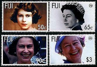 HERRICKSTAMP FIJI Sc.# 1088-91 80th Birthday QE II