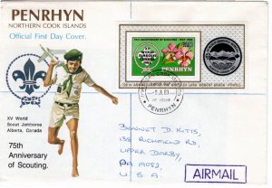 Penrhyn Island 1983 Sc 222 souvenir sheet FDC