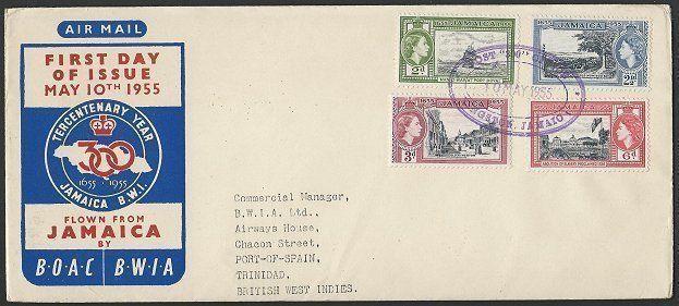 JAMAICA 1955 cover POST 300 OFFICE TRD cancel..............................47401