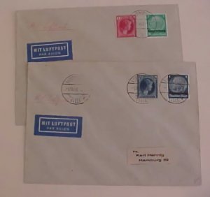 GERMAN LUXEMBOURG MIXED 1 OCT 1943  TWO  DIFF. COVERS